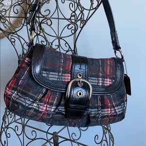 New Plaid Coach Shoulder Bag Rare to find